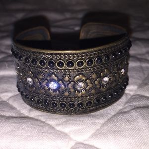 Bronze Flower Cuff Bracelet